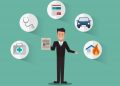 insurance broker or agent and services image vector illustration