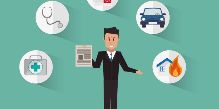 insurance broker or agent and services image vector illustration